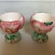 Pair of majolica egg cups