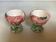 Pair of majolica egg cups