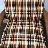Vintage Scandinavian style armchairs in tartan fabric from the 60s