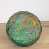 Vintage green ceramic ball vase