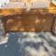 Mado wooden buffet, green and black tray, vintage.