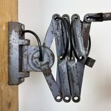 Grey Industrial Scissor Wall Lamp from Elektroinstala, 1960s