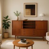 Scandinavian Teak Highboard Sideboard – Rare Item, 1960s Design