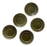5 Lunéville Moss Green dessert plates.