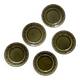 5 Lunéville Moss Green dessert plates.