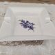 Square ashtray in Limoges porcelain decoration pink blue midnight
