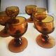 6 large vintage stemmed glasses (70 years) in blown bubble glass from the Biot amber glassworks