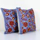 Set of 2 vintage embroidered cushion covers 48x48 cm