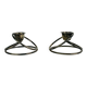 Pair of silver-plated metal candlesticks, vintage