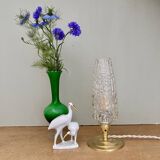 Vintage globe table lamp in molded glass