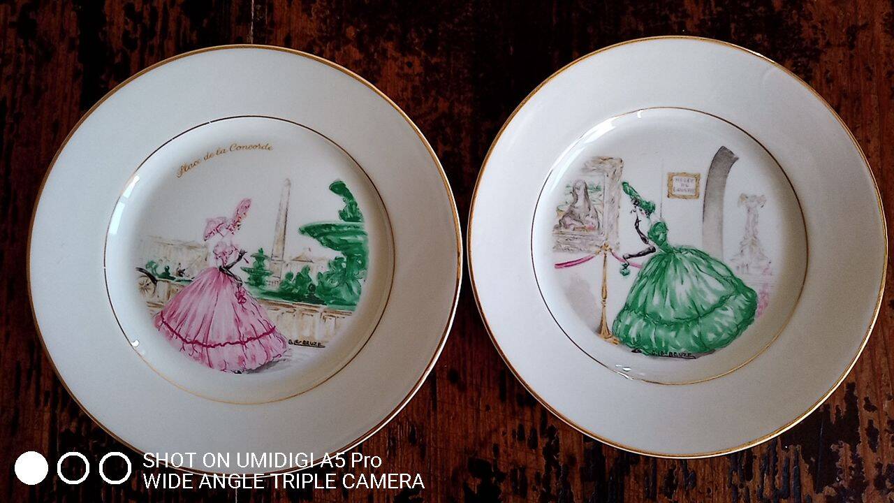 Gaston Le Beuze for ROBJ - 12 plates and 1 course - walk in Paris - faience