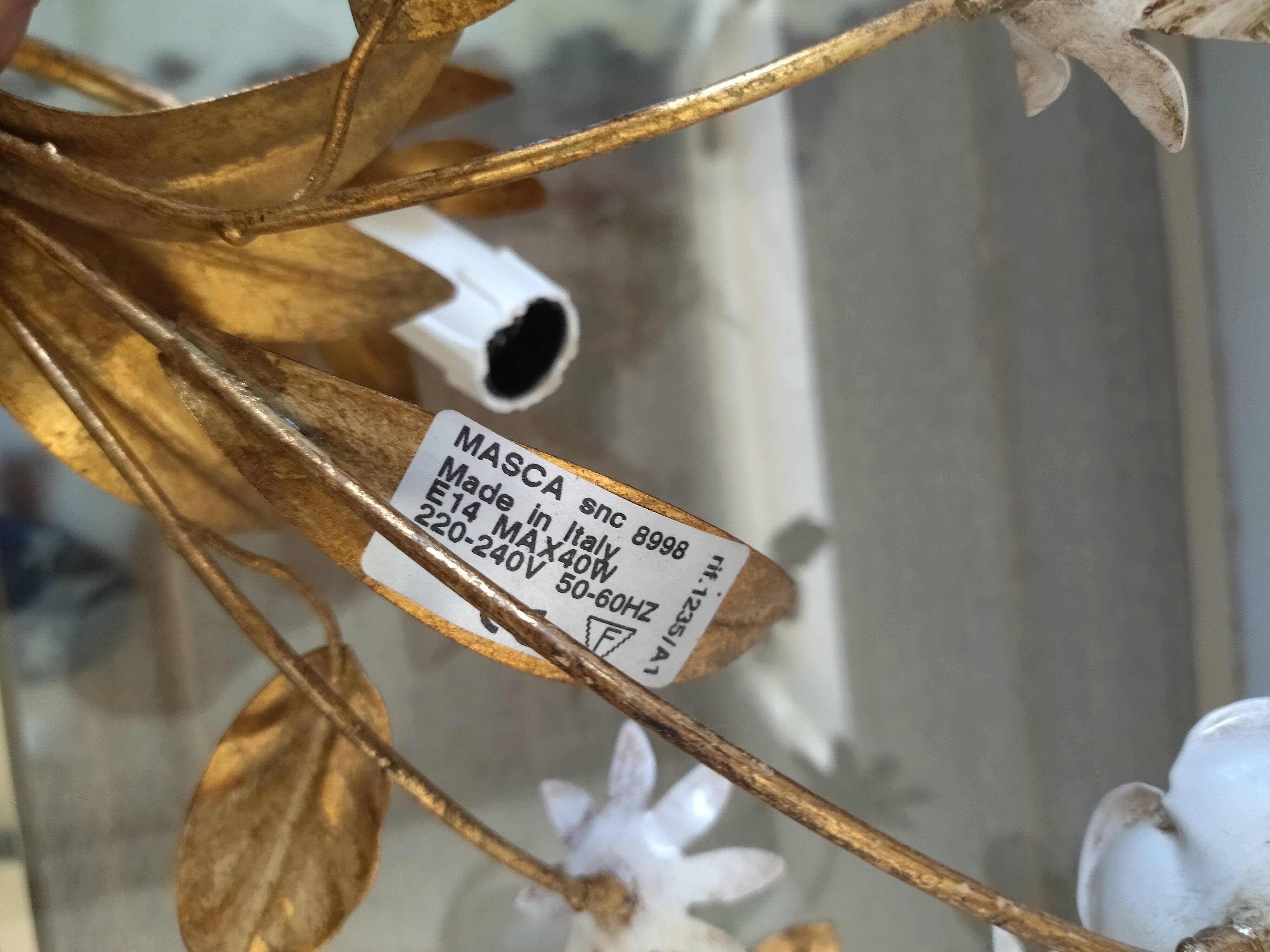 Suite of three flower wall lamps, Masca Italy