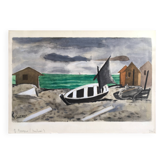 Lithograph by Georges Braque "At Varengeville", 1959