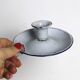 Gray and blue cellar rat candle holder, enameled metal, vintage