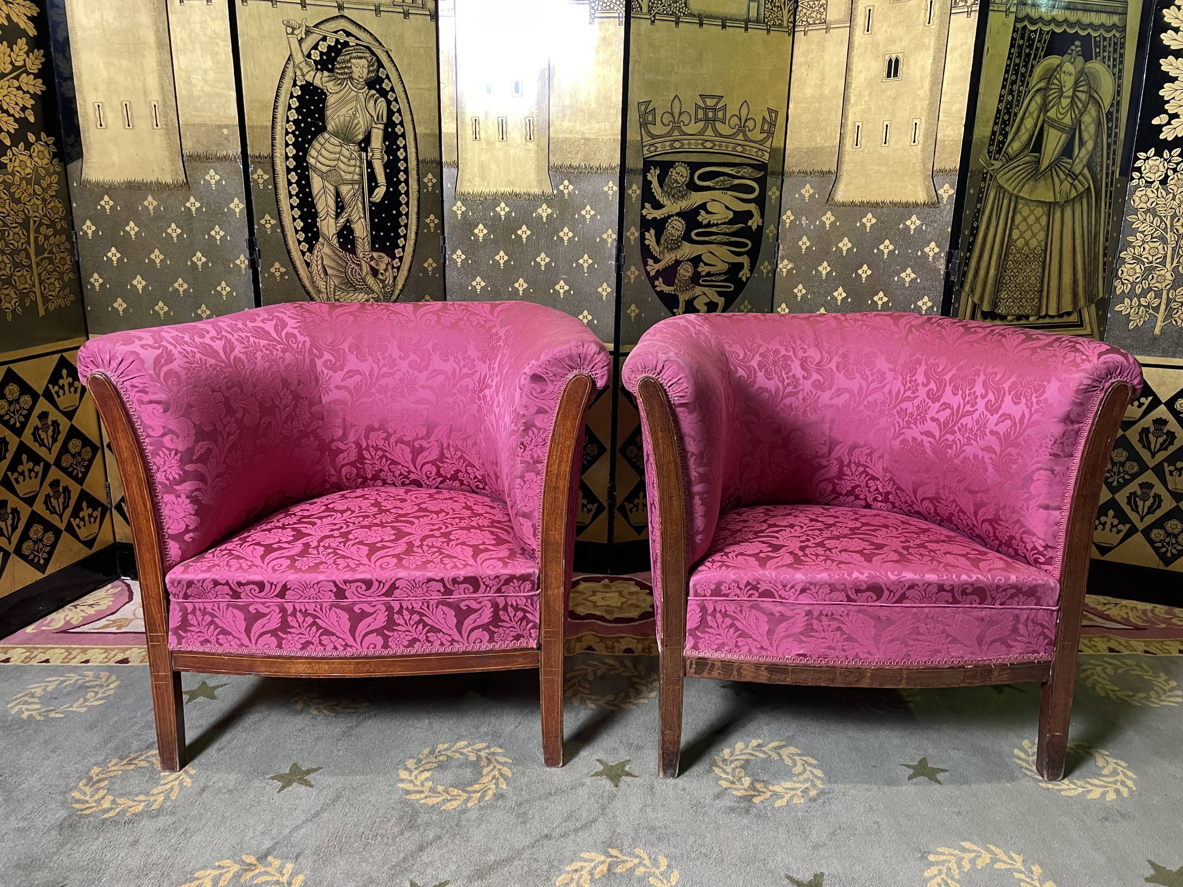 Pair of armchairs bergères Art Deco period