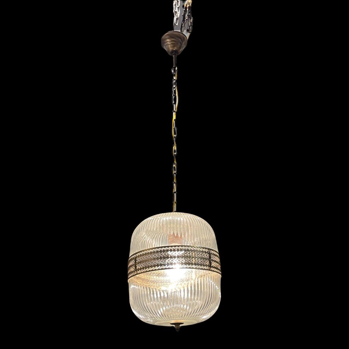 Vintage italian glass light pendant lamps, set of 2
