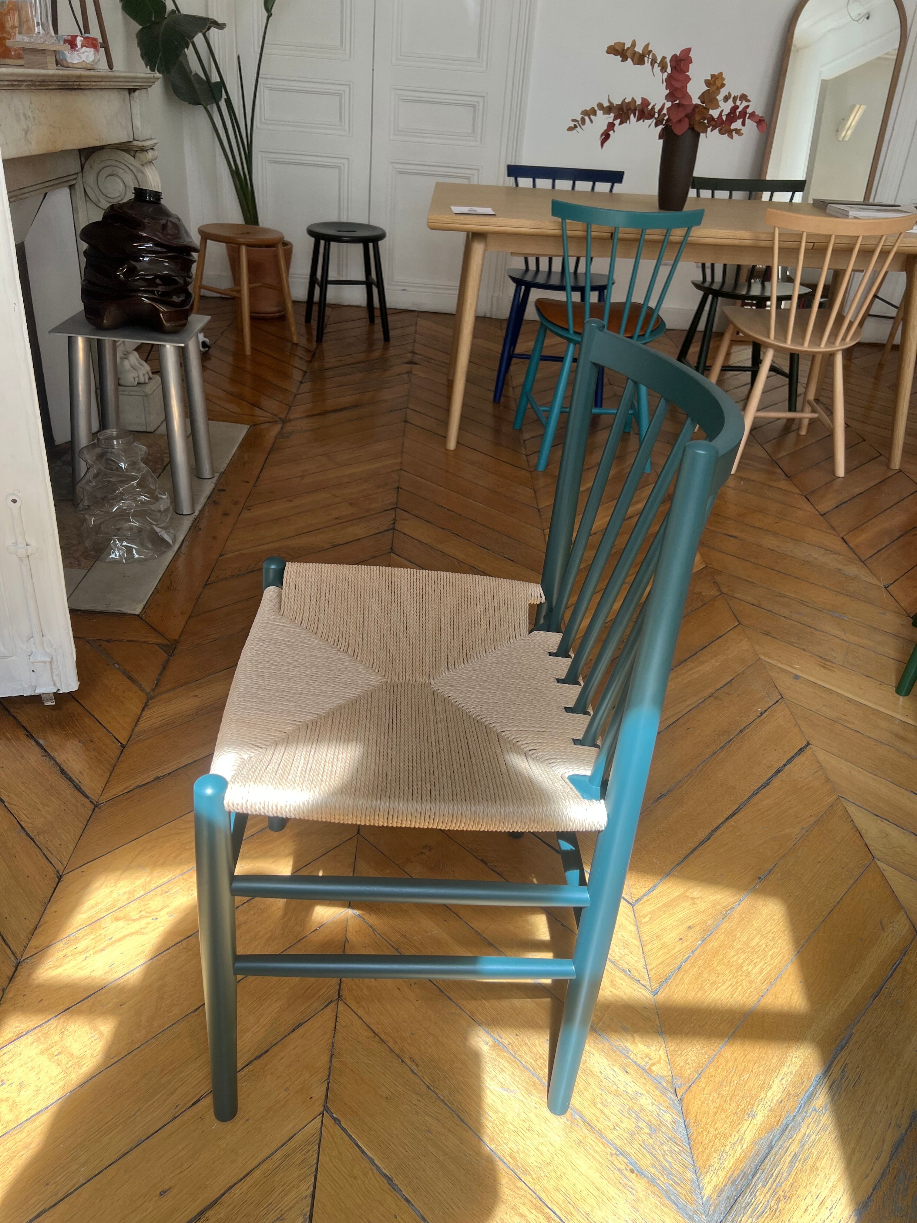 Wooden chair, FDB Mobler J80 forest green