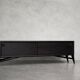 Vintage Mid-Century Scandinavian Modern Dark Oak Sideboard & Wooden Handles