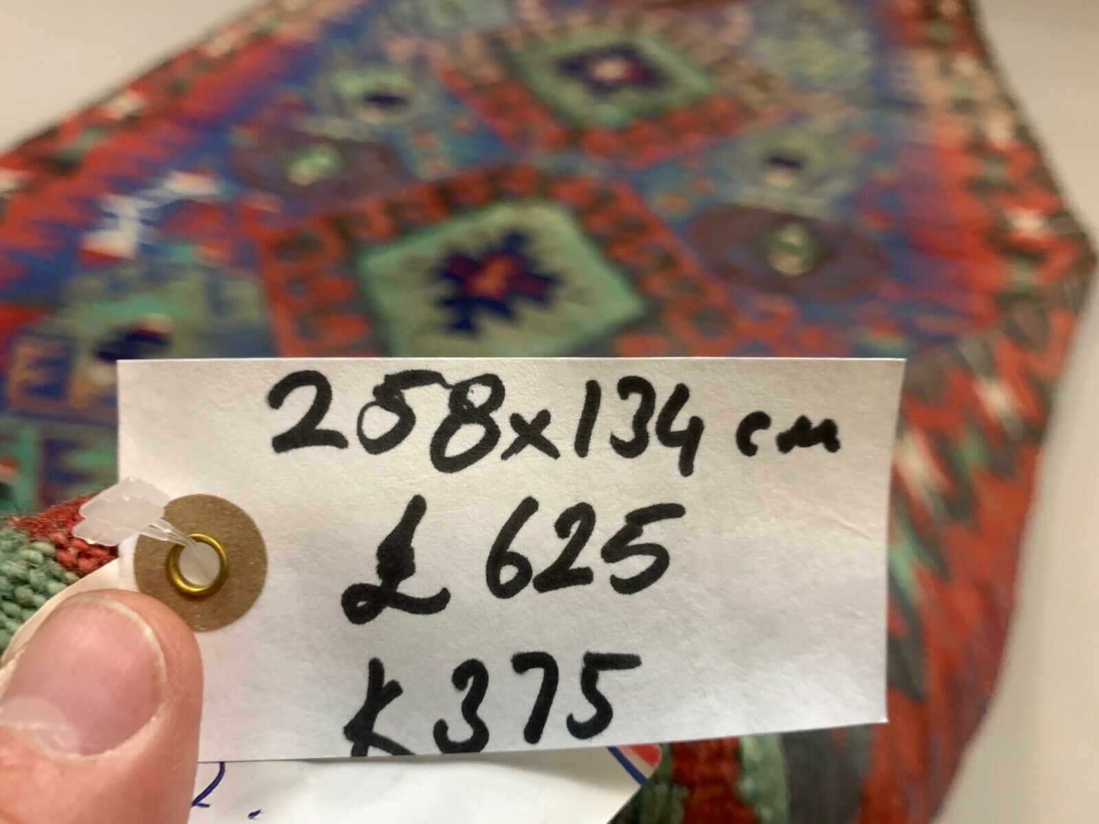 Turkish kilim rug 258x134 cm