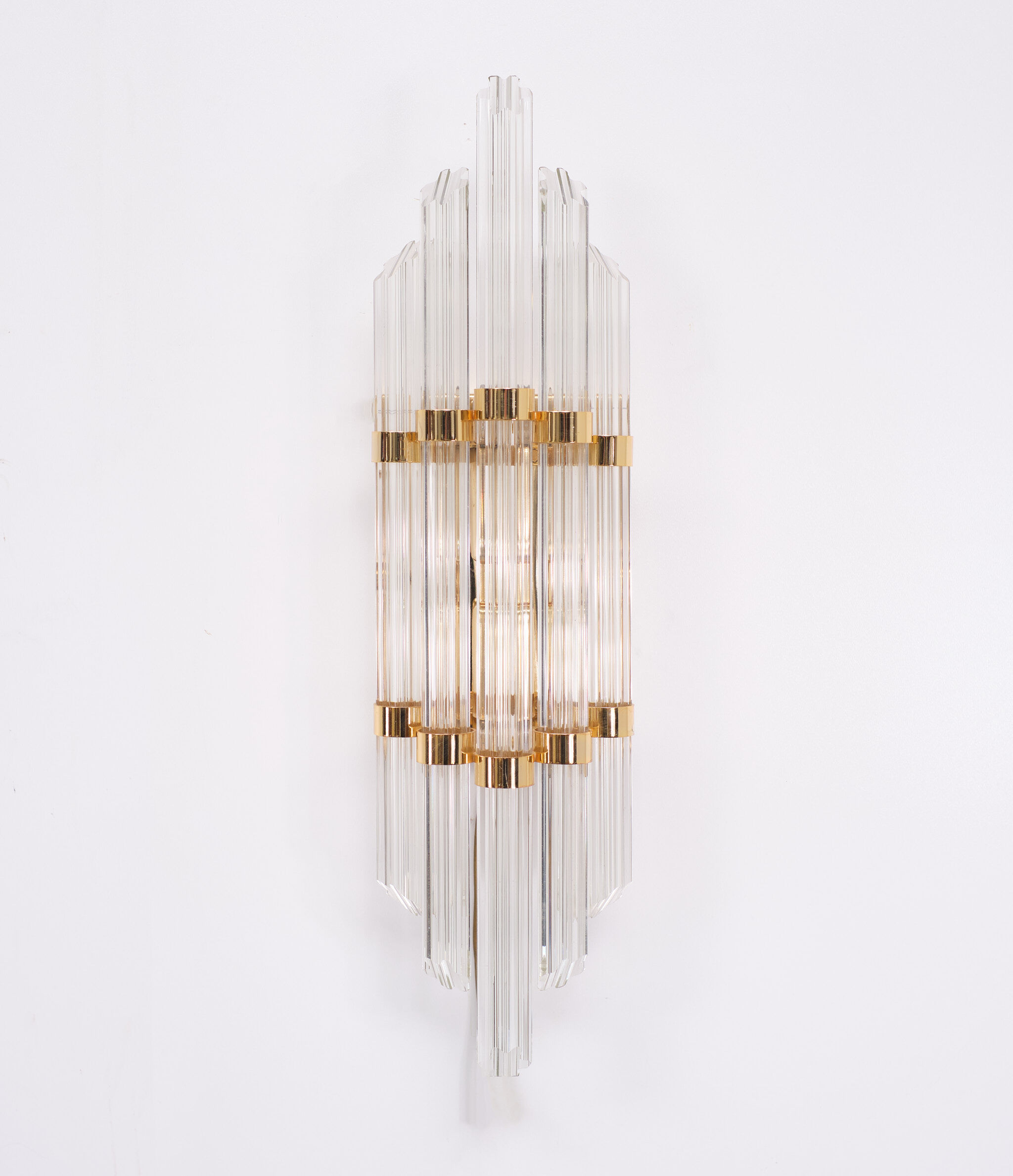 Crystal glass venini wall lamp, 1970s