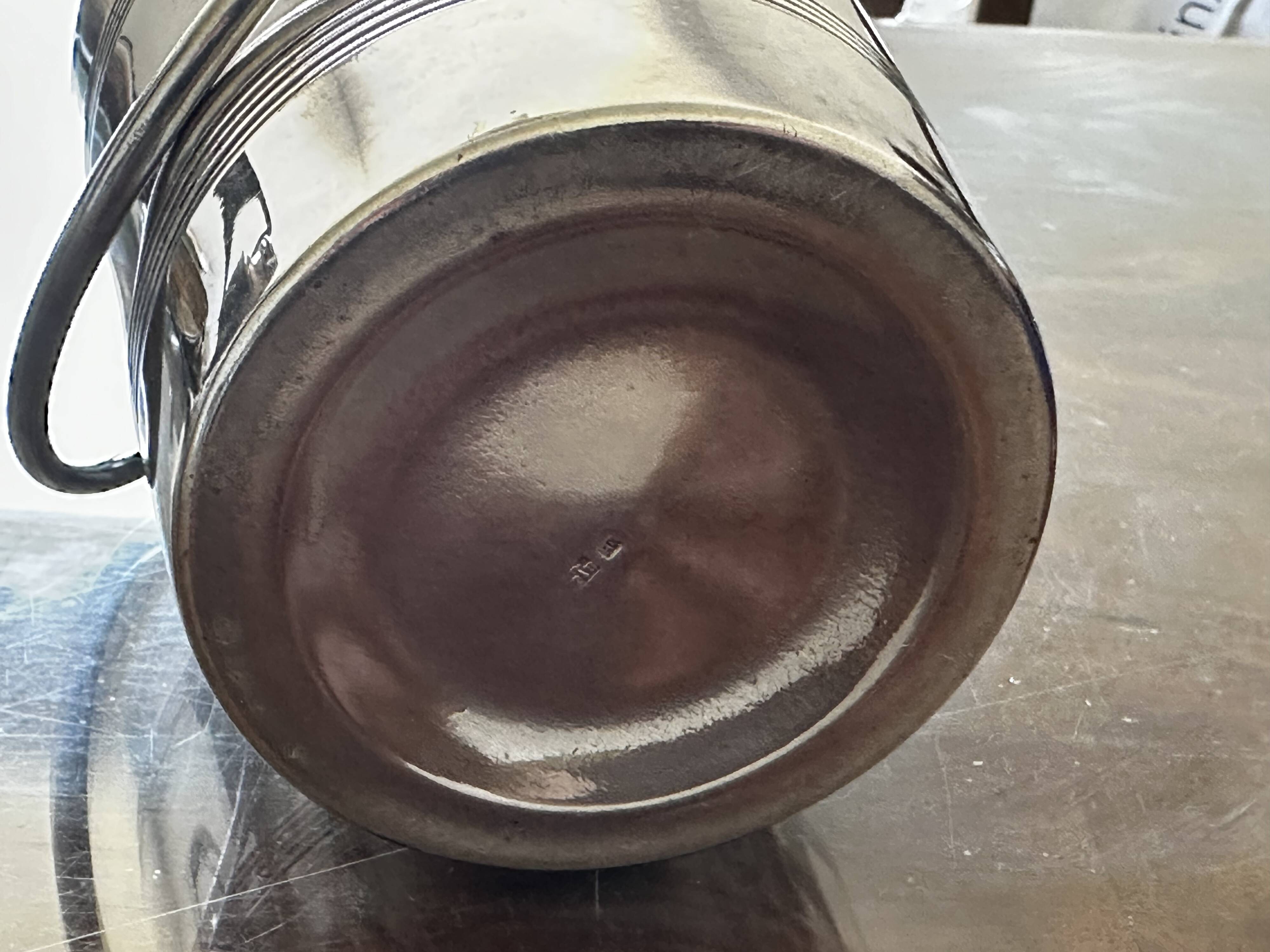 Ice bucket, 1930s period, silver-plated metal, 11 cm high