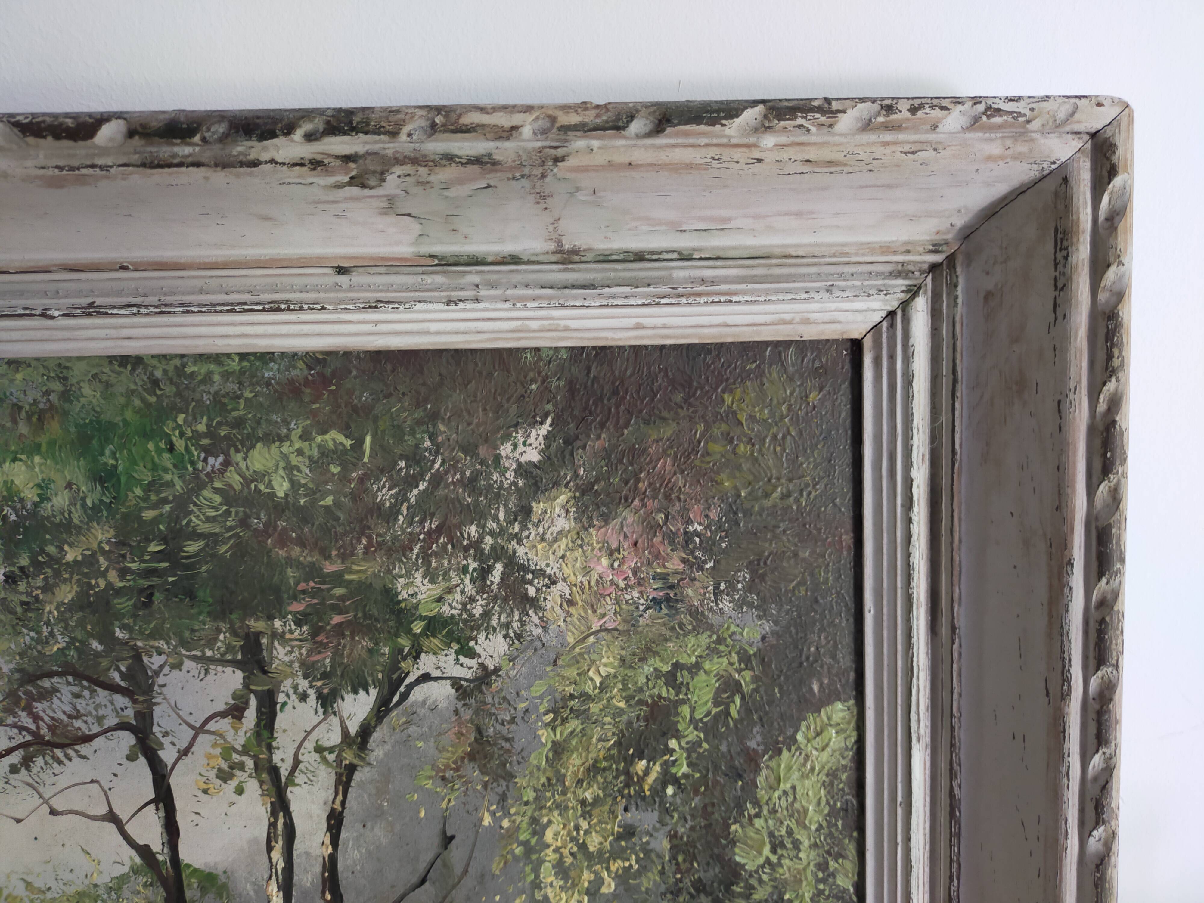peinture à l'huile ancienne paysage signée Marceau peinture à l'huile encadrée