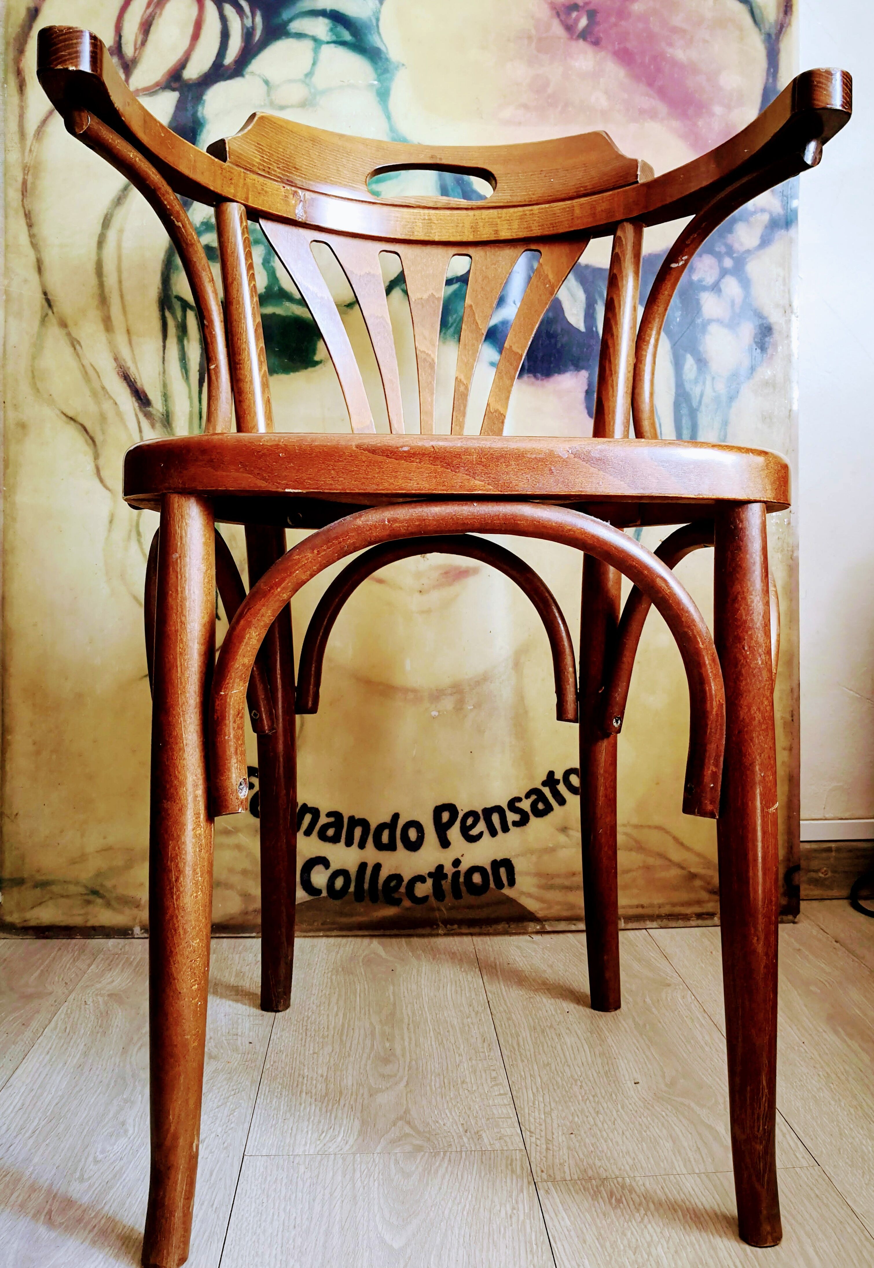 Fauteuil de bureau des années 50 en bois courbé