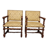 Paire de fauteuils style Louis XIII