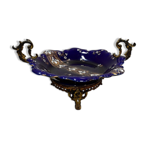 Coupe en porcelaine bleue de Lunéville,