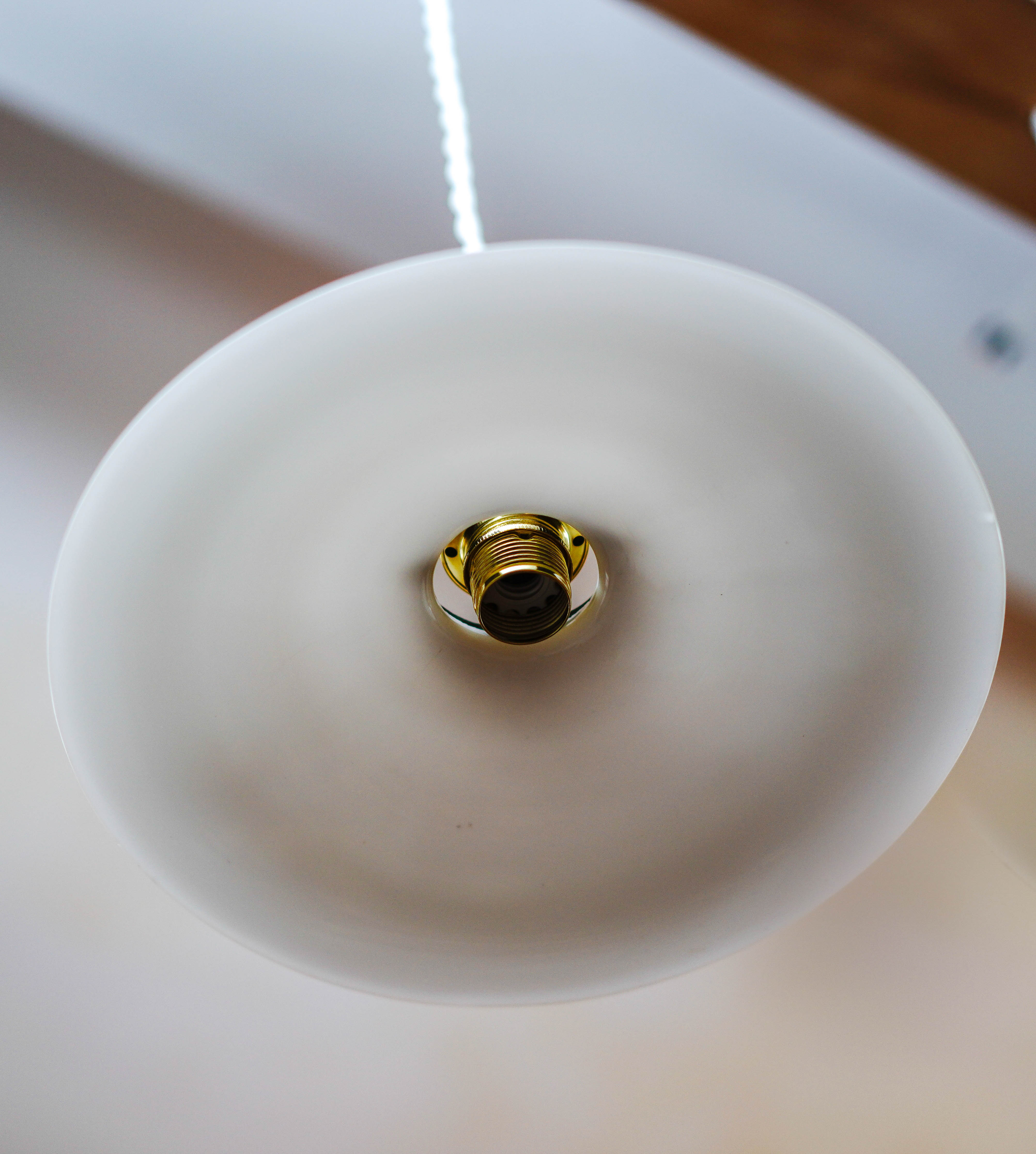 Fine opaline white art deco pendant lamp