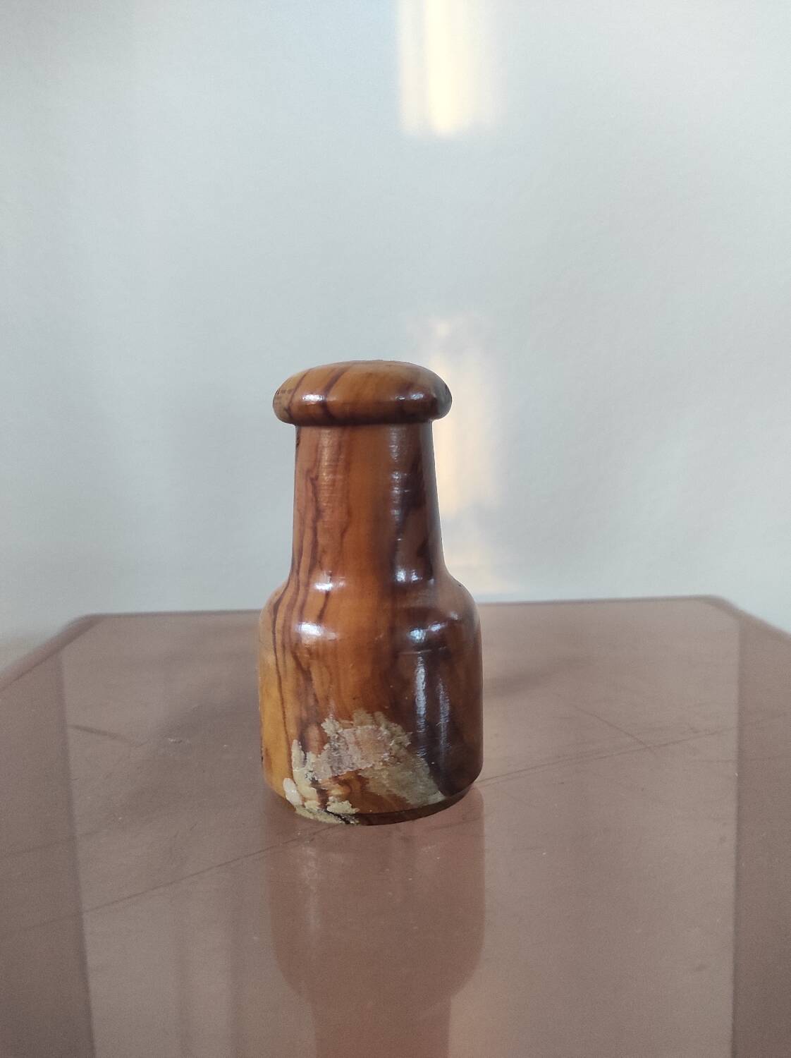 Vintage olive wood condiment service