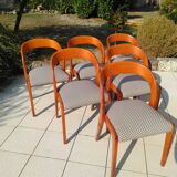 Set of 6 chairs Baumann gondola 70s