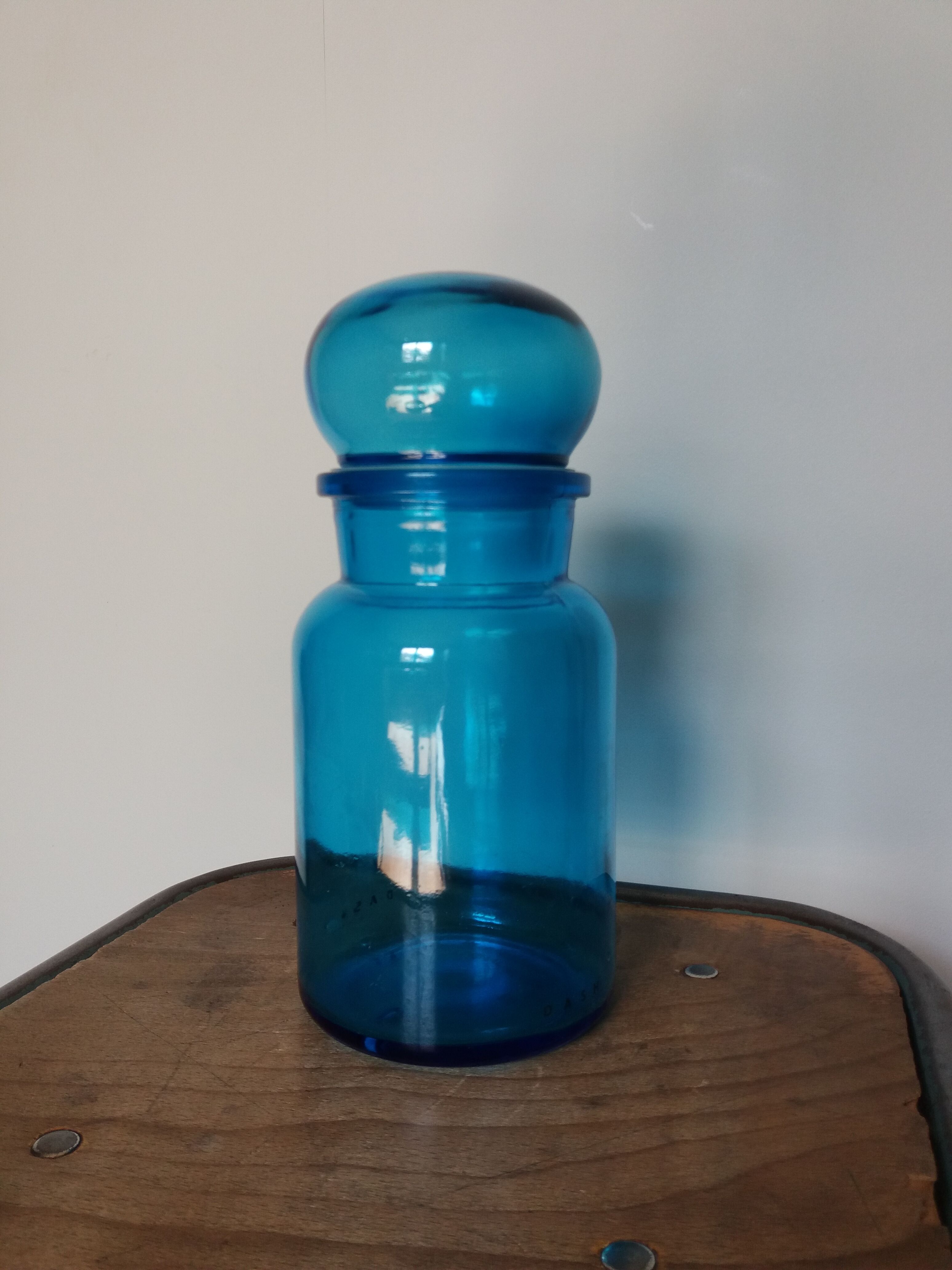 apothecary bottle blue glass jar