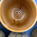Lot of 6 enamelled terracotta pots - Moroccan pottery