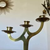 Modernist brass candle holder from the 70s