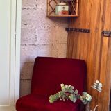 Vintage red velvet club chair