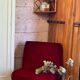 Vintage red velvet club chair