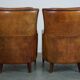 Set of two super rugged and very comfortable sheep leather armchairs