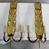 Paire d’appliques en bronze doré – 1950