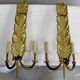 Pair of golden bronze appliques - 1950