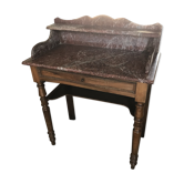 Table de toilette dessus marbre rouge