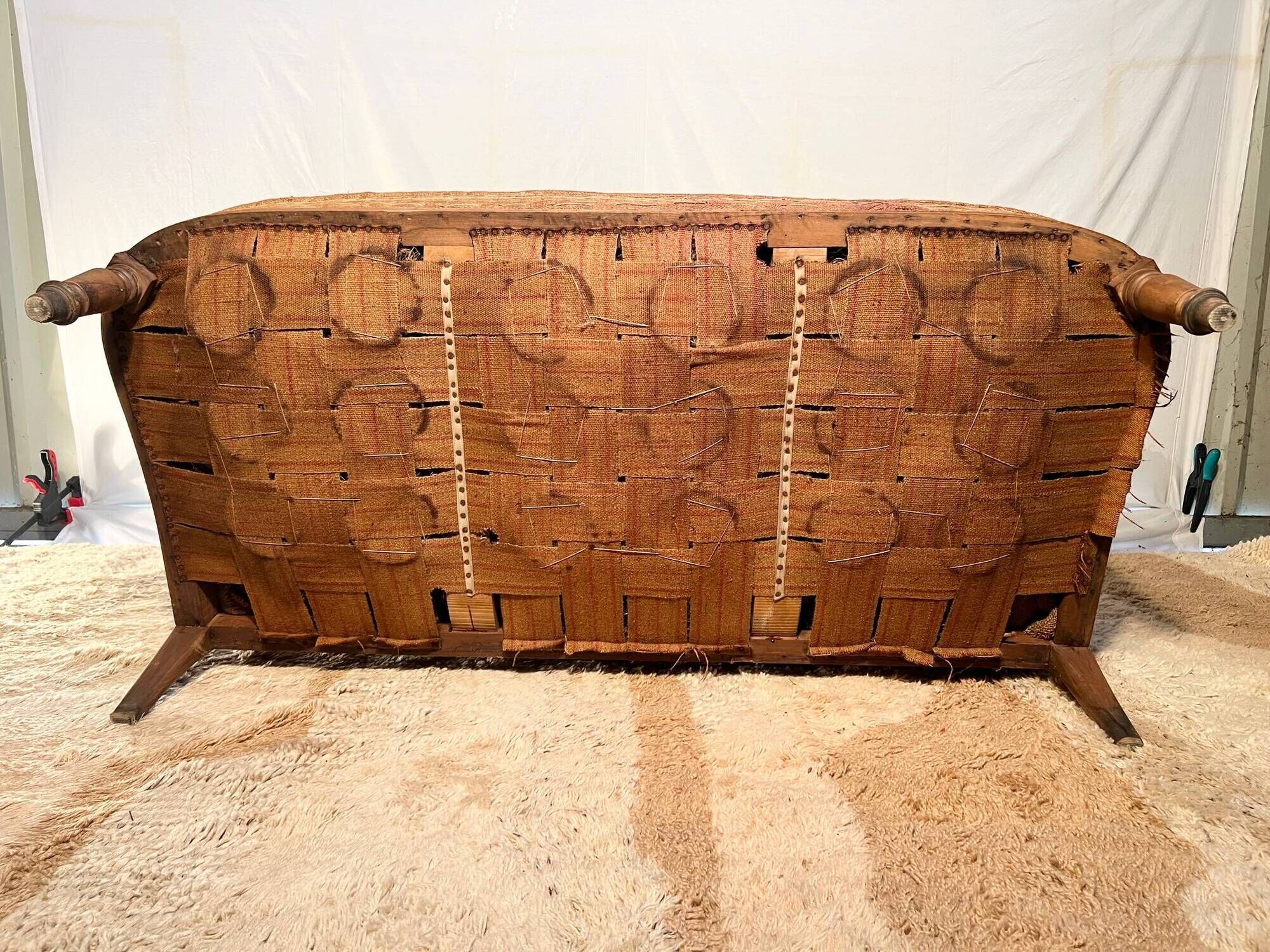 19th century Louis Philippe 3-seater sofa in walnut, ready to upholster