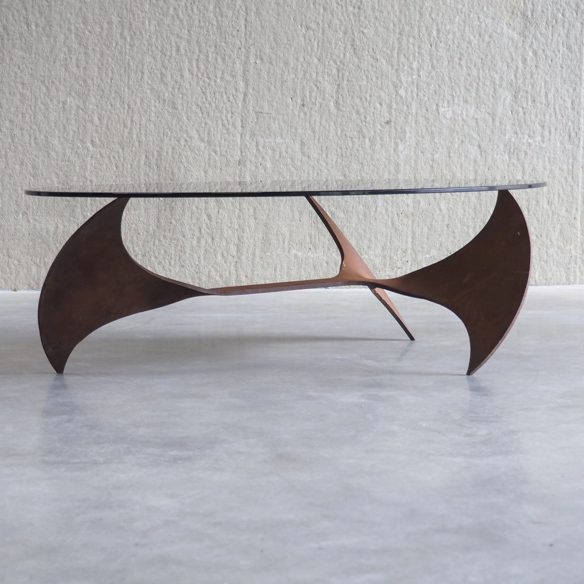 Propeller oval coffee table by Knut Hesterberg for Ronald Schmitt
