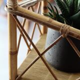Rattan corner shelf