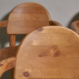 6 pine chairs by rainer daumiller for hirtshals savvaerk a/s, denmark, 1970s