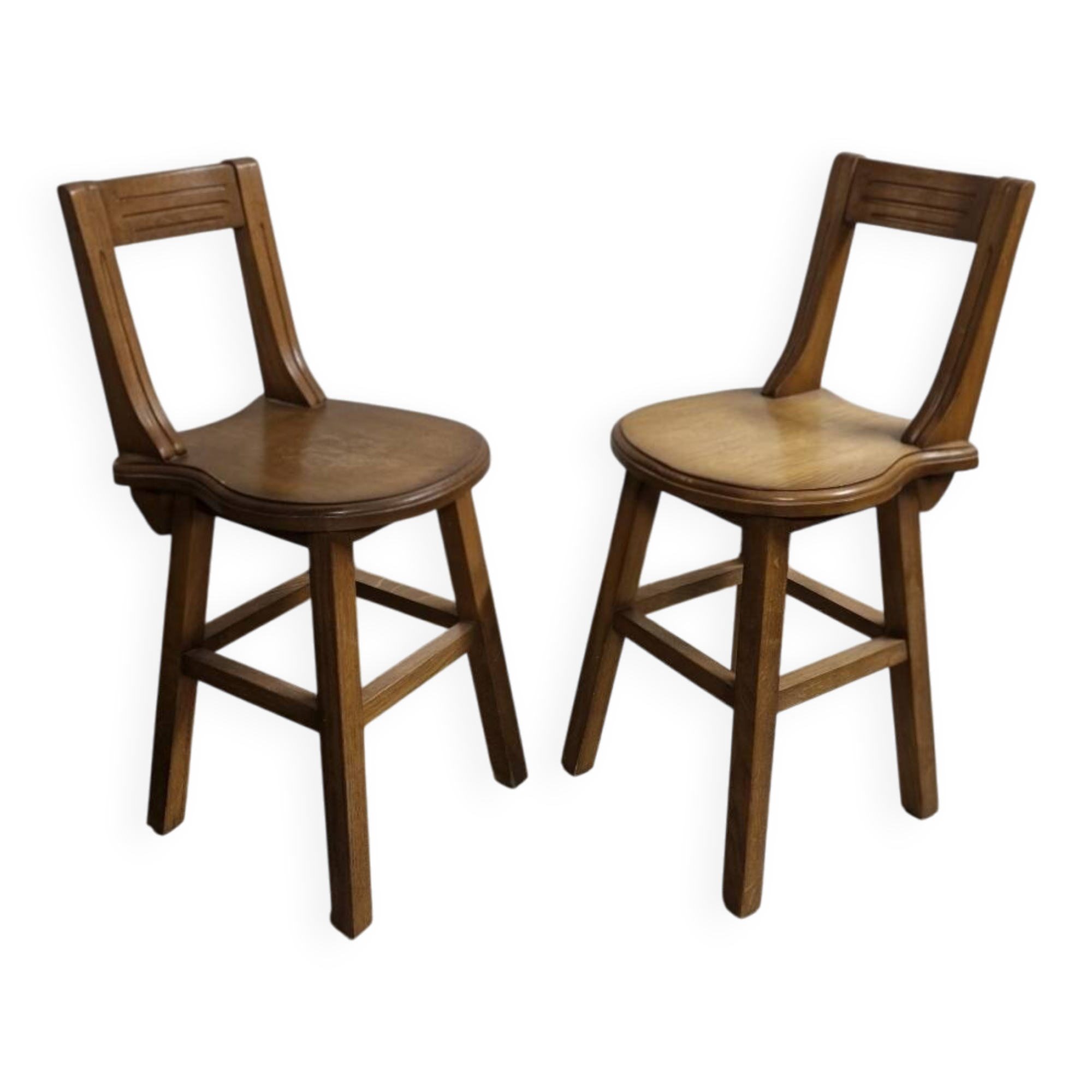 Paire de petites chaises brutalistes