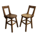 Paire de petites chaises brutalistes