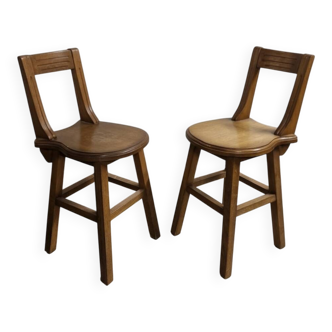 Pair of small brutalist chairs