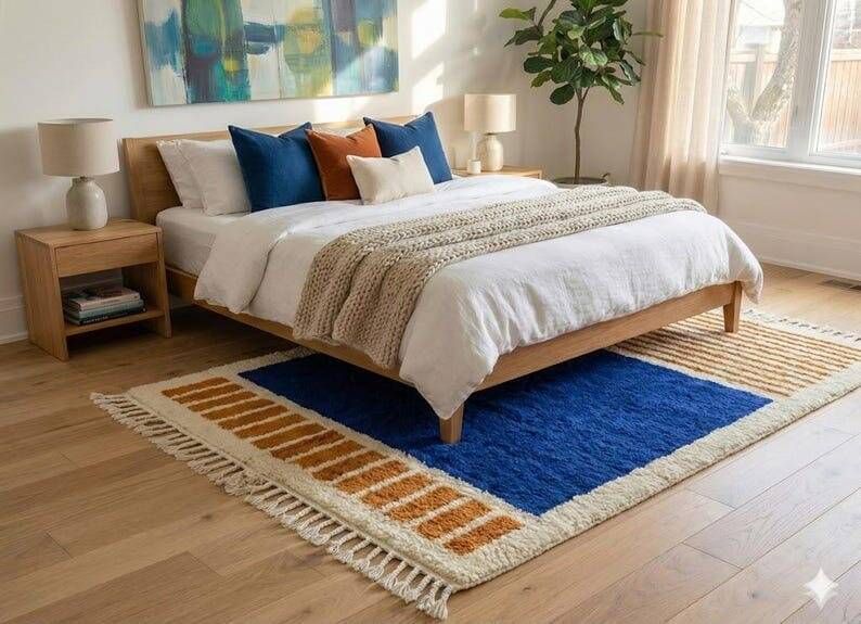 Handmade pure wool rug with colourful patterns 1.5/2.5 m