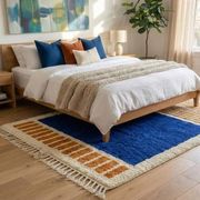 Tapis traditionnel en laine pure fait main à motifs colorés